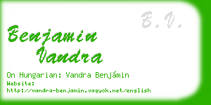 benjamin vandra business card